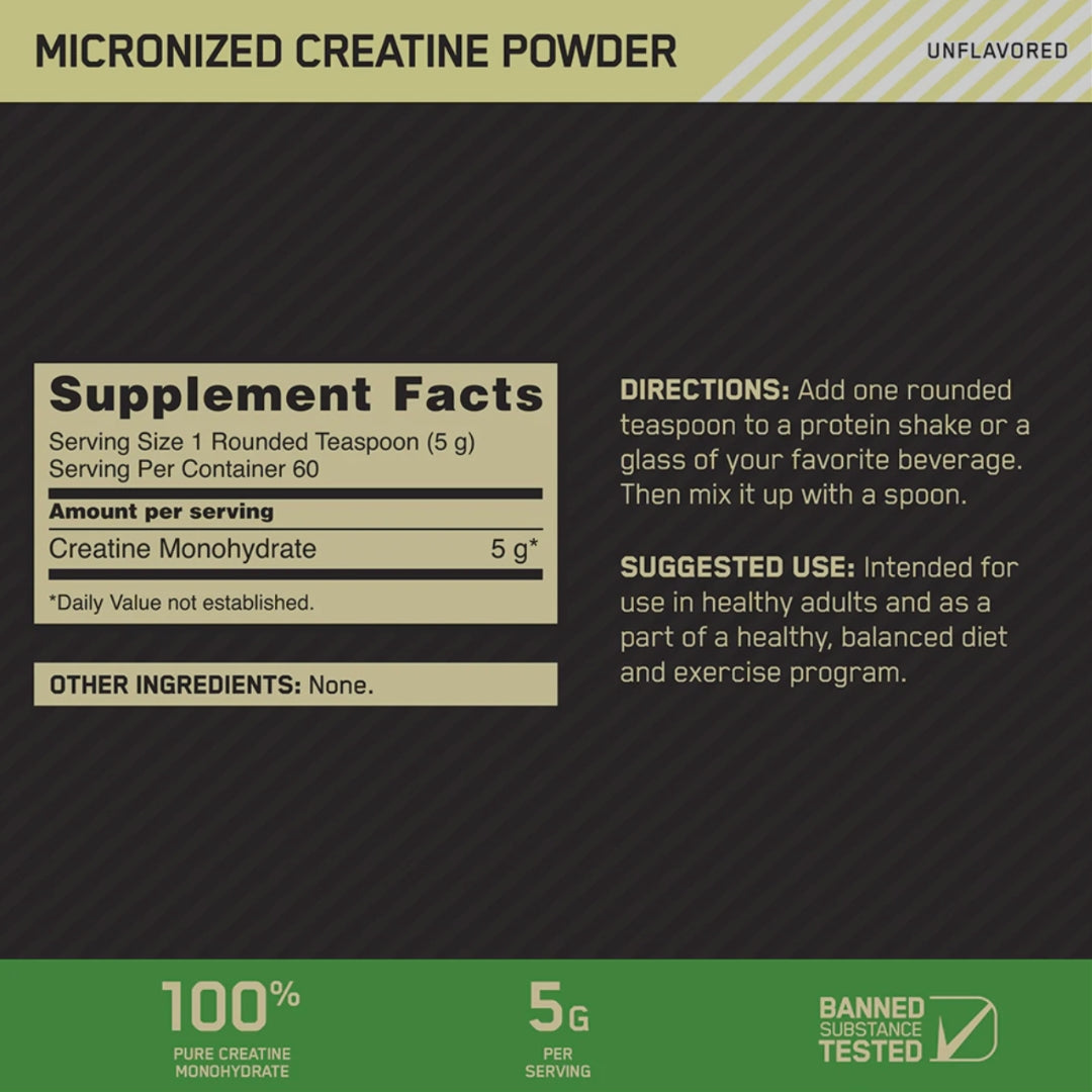 MICRONIZED CREATINE POWDER DE OPTIMUM NUTRITION