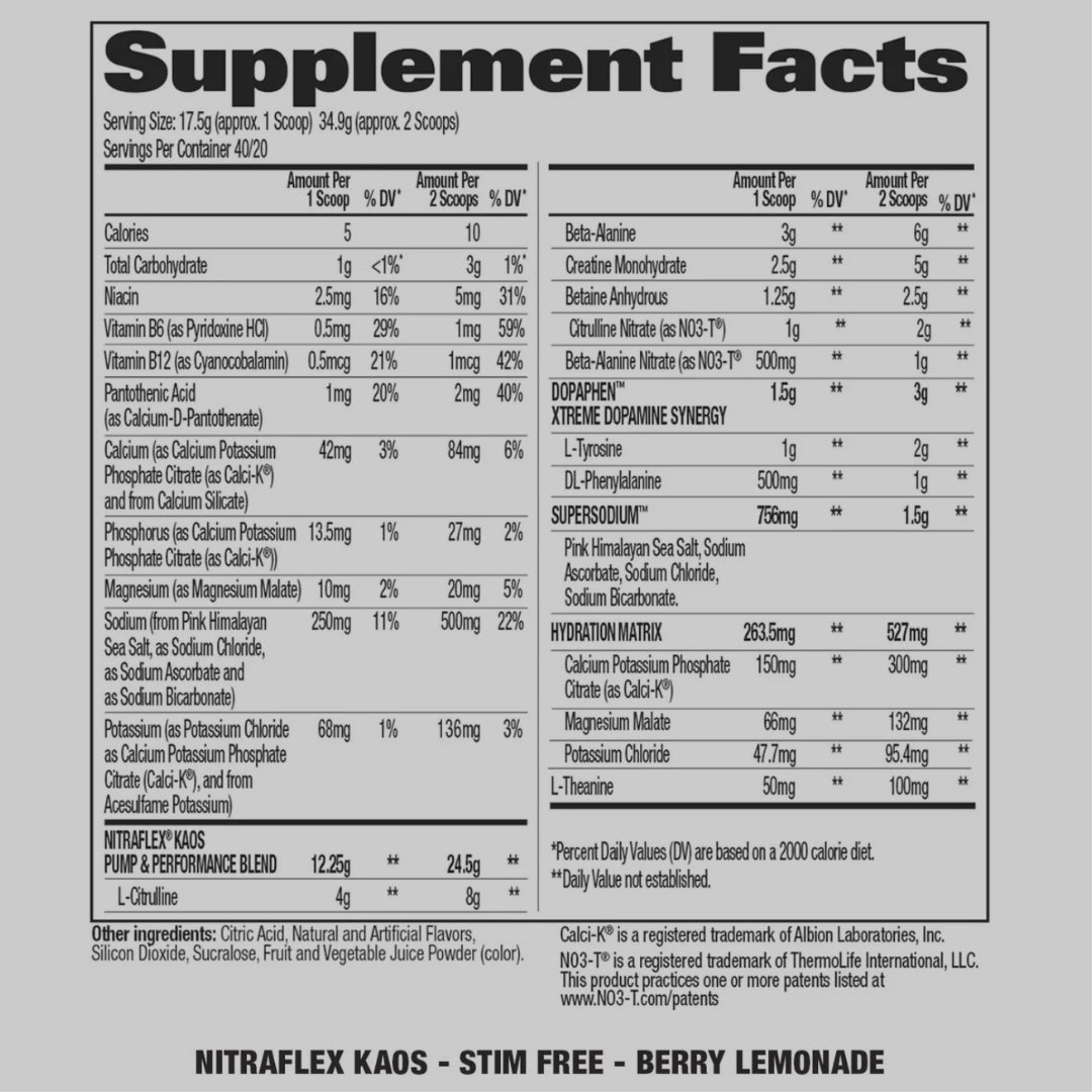 NITRAFLEX KAOS STIM FREE DE GAT SPORT