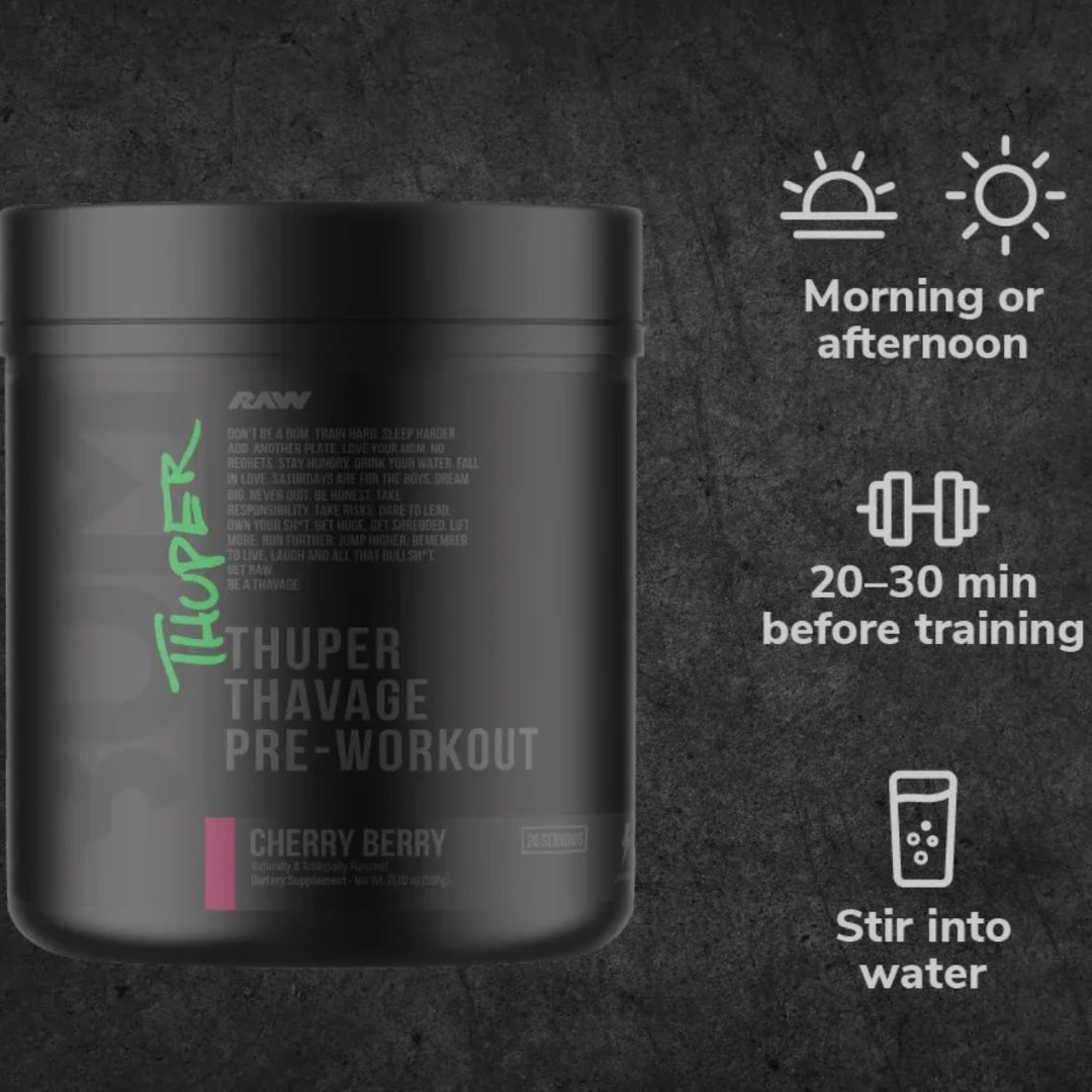 THUPER THAVAGE PRE-WORKOUT DE RAW NUTRITION