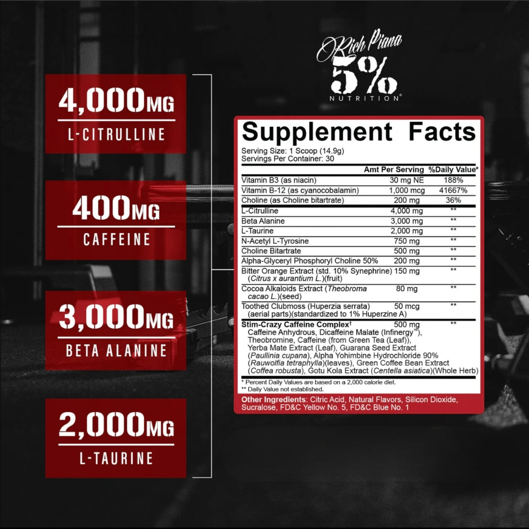5150 PRE-WORKOUT DE RICH PIANA 5% NUTRITION