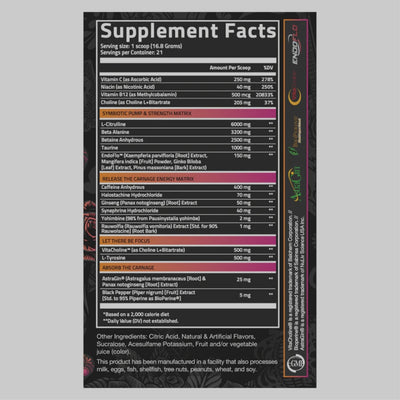 CARNAGE ADVANCED PRE-WORKOUT DE NUTRIFITT
