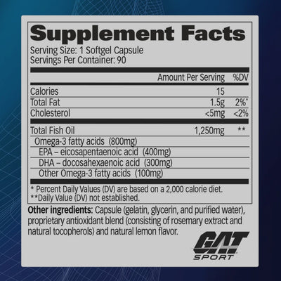 OMEGA-3 PURIFIED FISH OIL DE GAT SPORT